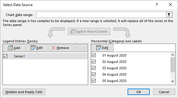 Select Data Source in Excel 365