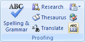 Proofing in Word 2007