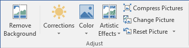 Adjust group in Word 2016 Adjust group in Word 2016