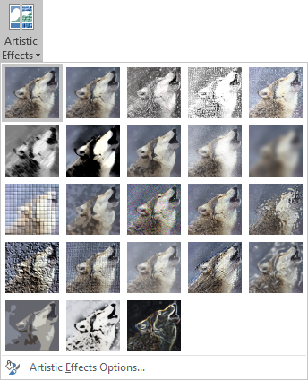 Artistic Effects example in Word 2016