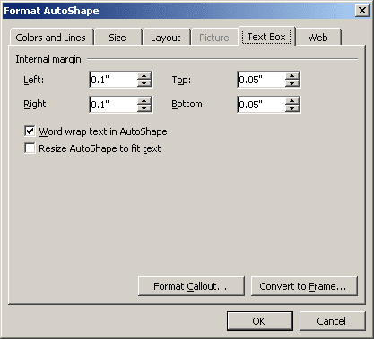 Format AutoShape in Word 2003