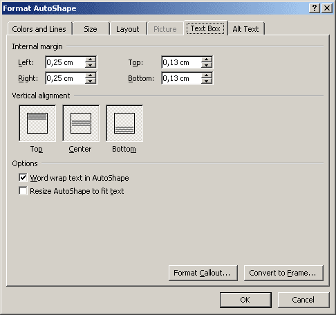 Format AutoShape in Word 2007