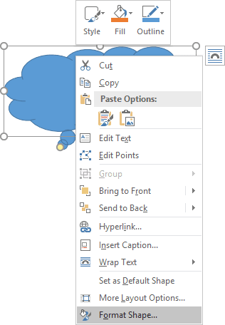 popup in Word 2016