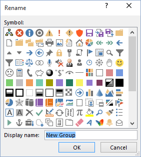 Rename the group in Word 2016