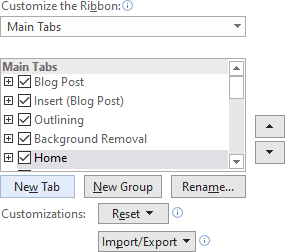 New Tab in Word 365