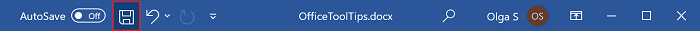 Word for Microsoft 365 Save button Word 365 Save button