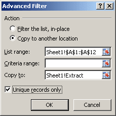 Advanced Filter Excel 2007