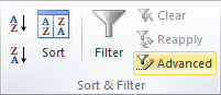 Sort and Filter Excel 2010