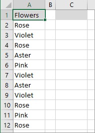 Data in Excel 2016