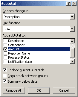 Subtotal in Excel 2007