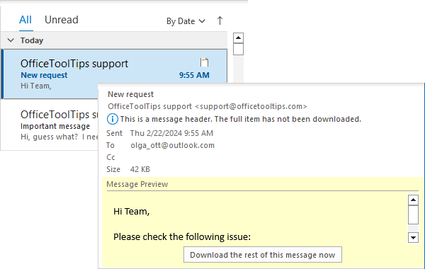 Download only headers in Outlook for Microsoft 365 Download only headers in Outlook 365