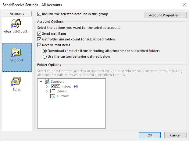 Send/Receive Settings for IMAP account in Outlook for Microsoft 365 Send/Receive Settings for IMAP account in Outlook 365