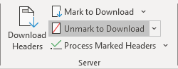 Unmark to Download in Classic ribbon Outlook 365