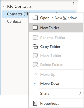 New Folder in Outlook 365