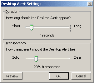 Desktop Alert Settings in Outlook 2003