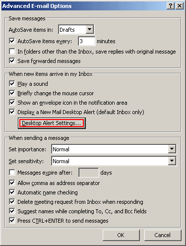 Advanced E-mail Options in Outlook 2007