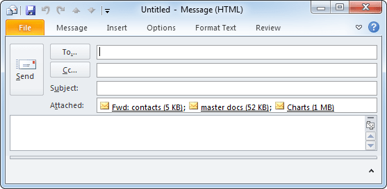 Forward multiple E-mails in Outlook 2010
