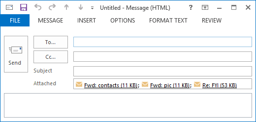 Forward multiple E-mails in Outlook 2013