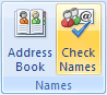 Check Names in Outlook 2007