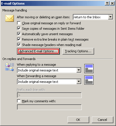 E-mail Options in Outlook 2007