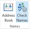 Check Names in Outlook 2013