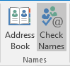 Check Names in Outlook 2016