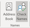 Check Names in Outlook 365