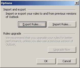 Rules and Alerts Options in Outlook 2003
