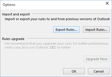 Rules and Alerts Options in Outlook 2016 Rules and Alerts Options in Outlook 2016
