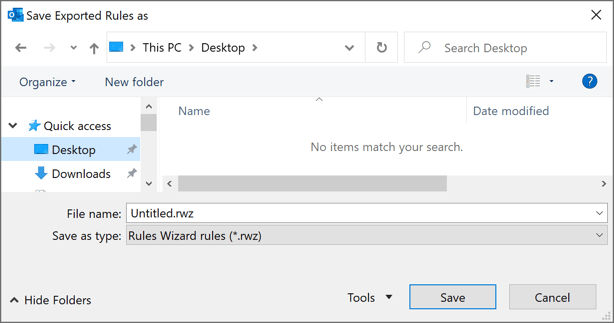 Save Exported Rules as in Outlook for Microsoft 365 Save Exported Rules as in Outlook 365