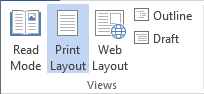 Pring Layout in Word 2013