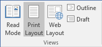 Pring Layout in Word 2016