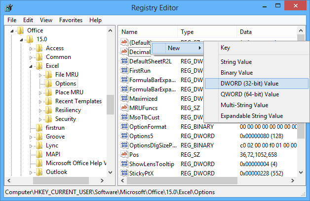 New in the Registry Editor Windows 8
