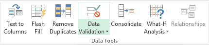 Data Tools in Excel 2013