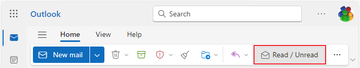 Read / Unread button in Simplified ribbon Outlook for Web
