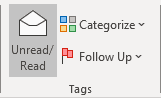 Unread/ Read button in Classic ribbon Outlook 365