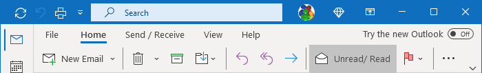 Unread/ Read button in Simplified ribbon Outlook 365