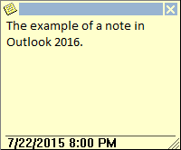 Notes in Outlook 2016