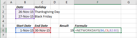 Number of days in Excel 365