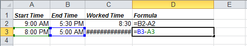 Formula in Excel 2010