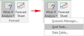 Goal Seek in Excel 2016