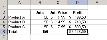 Example in Excel 2003