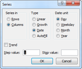 Series in Excel 2010