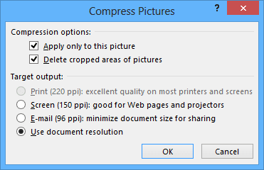 Compress Picture in Word 2013