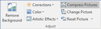 Adjust group in Word 2016 Adjust group in Word 2016