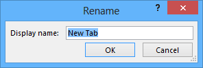 Rename the tab in Excel 2013