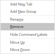 Groups popup in Excel 2016