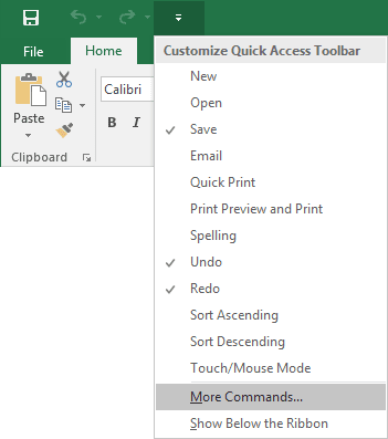 Quick Access Excel 2016 Quick Access Excel 2016