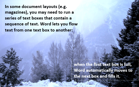 Text flow in Word 2016 Text flow in Word 2016