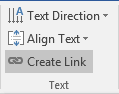 Text group in Word 2016